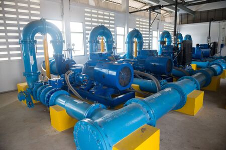 Pump motor in Water Treatment Plant of Thailand.の写真素材
