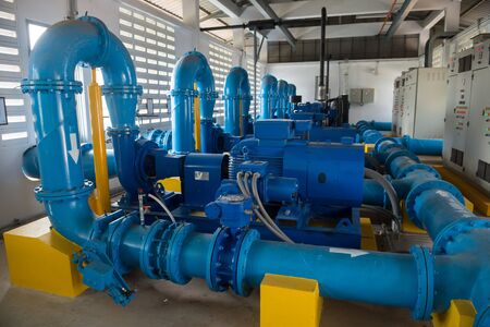 Pump motor in Water Treatment Plant of Thailand.の写真素材
