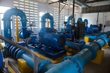Pump motor in Water Treatment Plant of Thailand.の写真素材