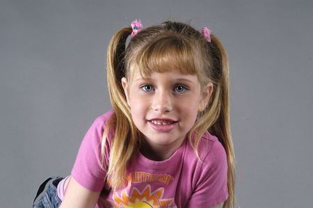 BLONDE GIRL WITH BLUE EYESの写真素材
