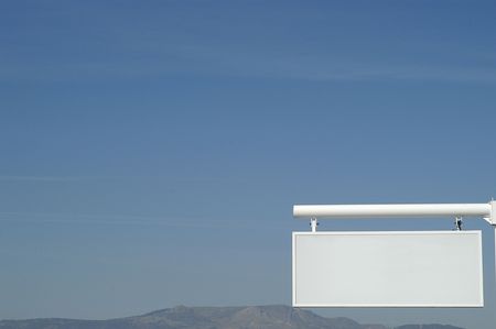 CARTEL BLANK AGAINST THE SKYの写真素材