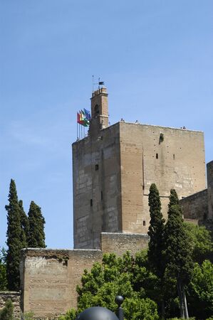 Given the Torre de la Vela in the Alhambra in Granadaのeditorial素材