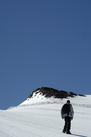 Mountain climbing in high mountainsの写真素材