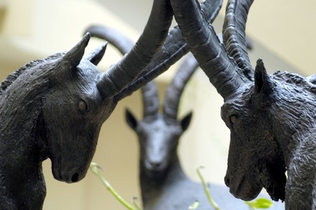 Statues of ibexの写真素材