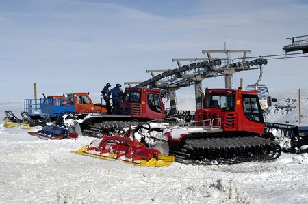 Machinery to fix the ski slopes of Sierra Nevadaの写真素材