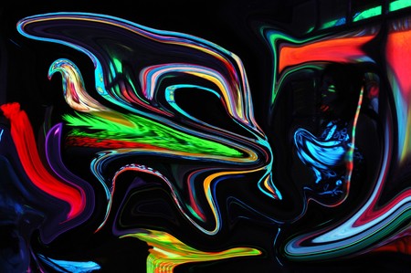 Forms and abstractions with fluorescent paintの写真素材