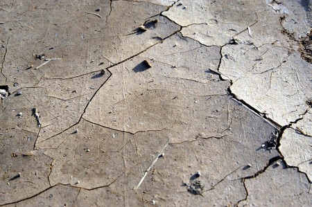 Clay cracked by the effect of the sun