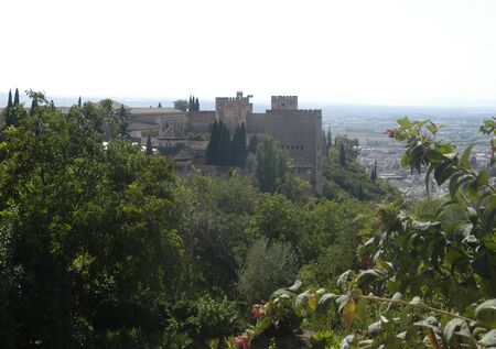 View of the city of Granada and the Alhambra in Granada のeditorial素材