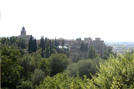 View of the city of Granada and the Alhambra in Granada のeditorial素材