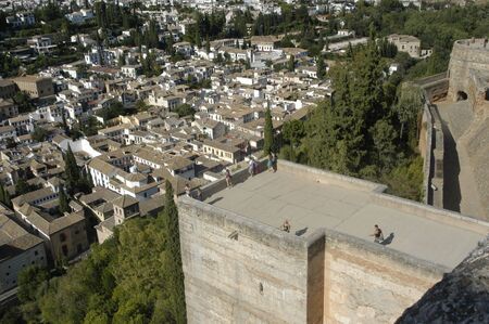 View of the city of Granada and the Alhambra in Granada のeditorial素材