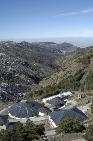 View of Pradollano in Sierra Nevadaの写真素材