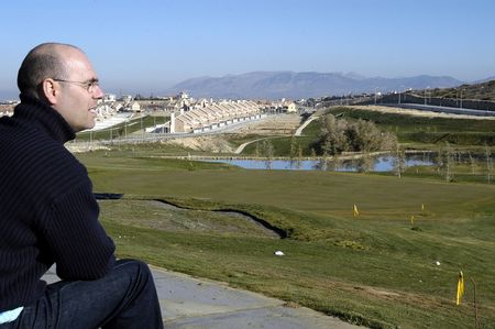 Urbanization with a golf course in Granadaの写真素材