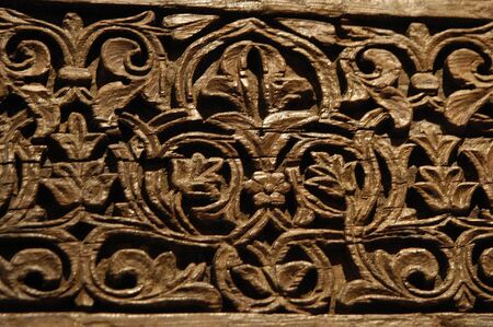 Carved wooden beamsのeditorial素材