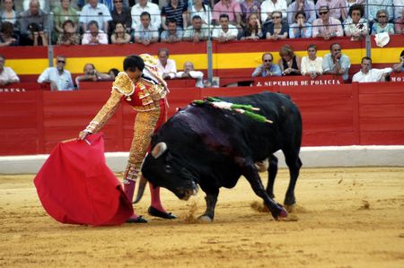 The bullfighter Manuel Jesus el Cid in the bullfight held in Granada on 7 June 2007, at Feria de Corpusのeditorial素材