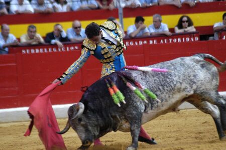 The bullfighter Salvador Cortes in the bullfight held in Granada on 7 June 2007, at Feria de Corpusのeditorial素材