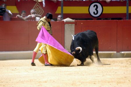 The bullfighter Morante de la Puebla in the bullfight held in Granada on 7 June 2007, at Feria de Corpusのeditorial素材