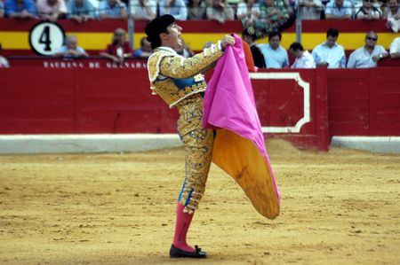 The bullfighter David Fandila, El Fandi, in the bullfight held in Granada on 7 June 2007, at Feria de Corpusのeditorial素材