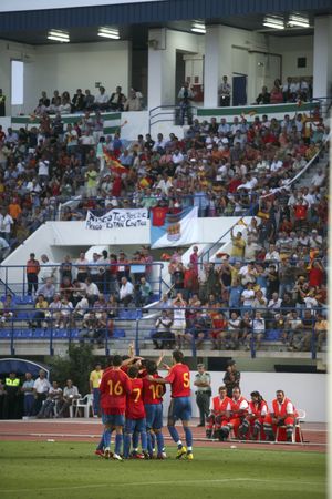 2007/09/11 - AlmuÃ±Ã©car - Granada - Spain - Football game between the Spanish Under-21 and the selection of Giorgiaのeditorial素材
