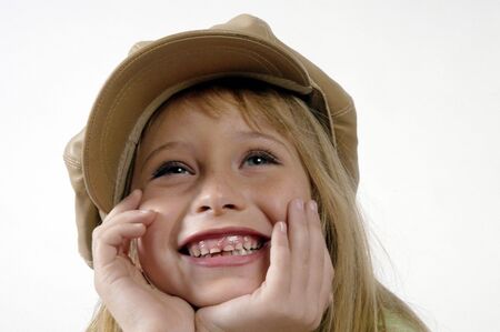 Blond girl with hat