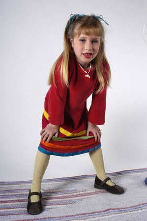 Blond girl in photo studio Blond girl in photo studio