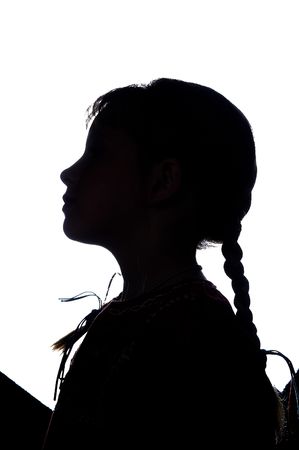 Blond girl in photo studioの写真素材