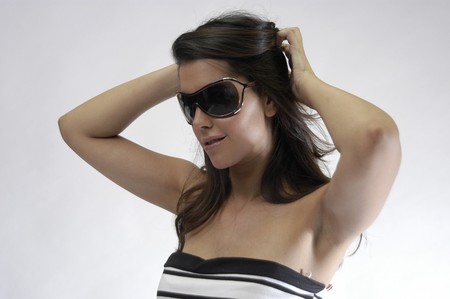 Female model with sunglassesの写真素材