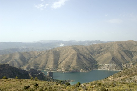 channel in view of the sierra nevada marsh, in the province of granada 08/12/2011の写真素材