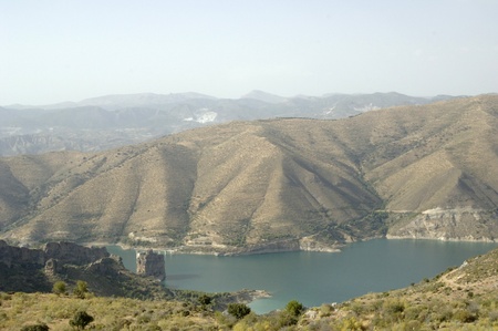 channel in view of the sierra nevada marsh, in the province of granada 08/12/2011の写真素材