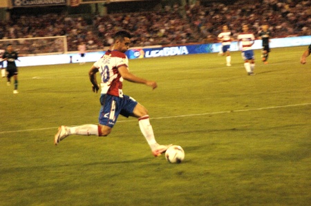 football game between the granada cf and real betis 27/08/2011のeditorial素材