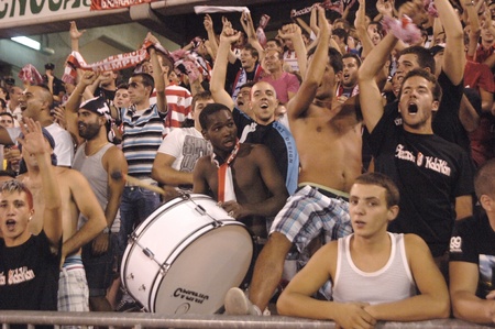 football game between the granada cf and real betis 27/08/2011のeditorial素材