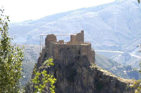 castle  lanjaron arabic, in the province of granadaのeditorial素材