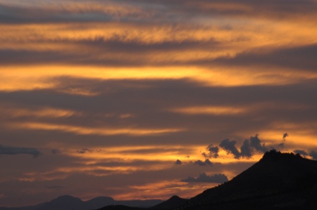 global warming and sunset in sierra elvira, granada の写真素材