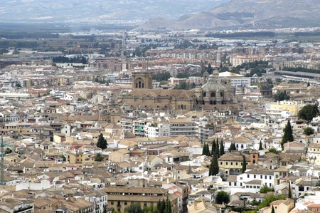 overview of the city of granadaの写真素材
