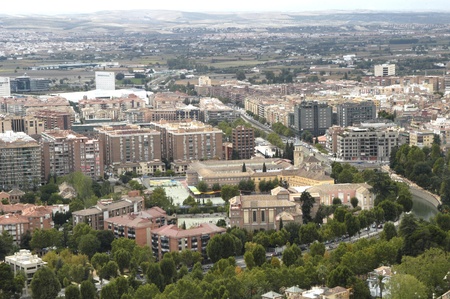 overview of the city of granadaの写真素材
