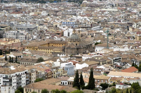 overview of the city of granadaの写真素材