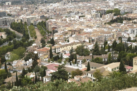 overview of the city of granadaの写真素材