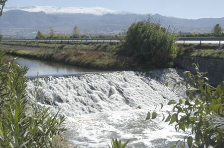 banks of the genil river, sierra nevada in the background. 11/02/2010のeditorial素材