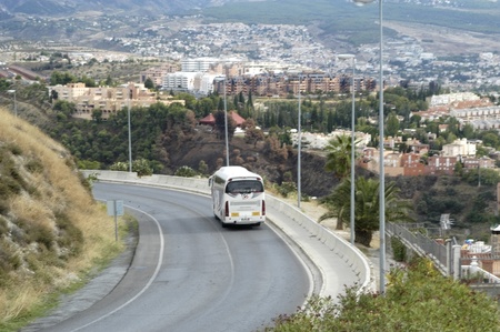 highway traffic alhambra in granada by bus 10/04/2010のeditorial素材