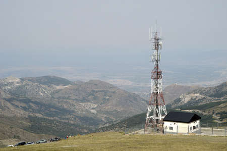 telecommunications tower in sierra nevadaの写真素材