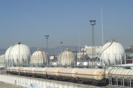 butane gas factory in the town of albolote (granada). industrial park. 14/01/2011のeditorial素材