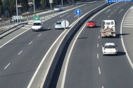 trfico in bailna autov of motril, passing through albolote (granada) 14/01/2011のeditorial素材