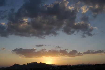 sunset in sierra elviraの写真素材