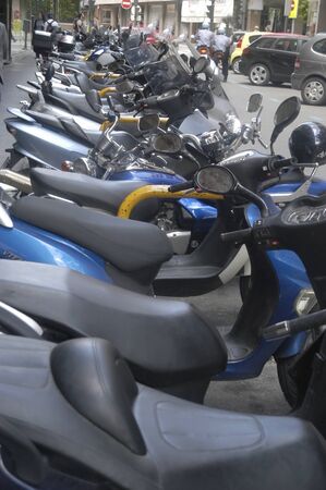 motorcycle parkingのeditorial素材