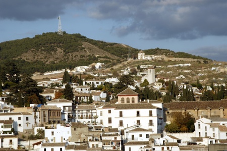 granada view from the belfry of the cathedral of granada. -neighborhood of the albaicin.17 11-2011のeditorial素材