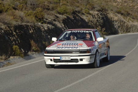 rally of classic cars of the first snow of the Sierra Nevada, between Shell and Saleres stretch. 26/11/2011のeditorial素材