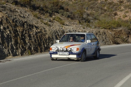 rally of classic cars of the first snow of the Sierra Nevada, between Shell and Saleres stretch. 26/11/2011のeditorial素材