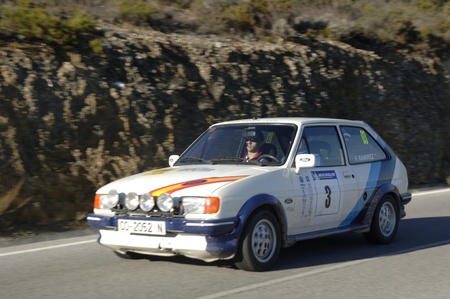 rally of classic cars of the first snow of the Sierra Nevada, between Shell and Saleres stretch. 26/11/2011のeditorial素材