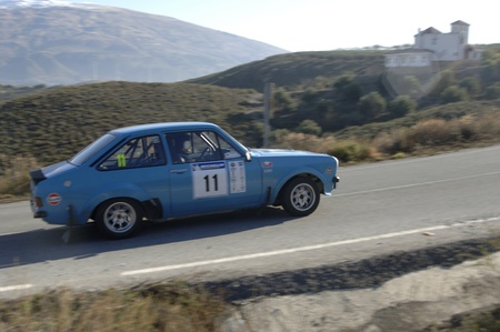 rally of classic cars of the first snow of the Sierra Nevada, between Shell and Saleres stretch. 26/11/2011のeditorial素材