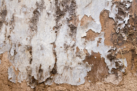 red and white cracked  background texture, old wall