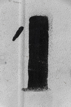 number 1 black spray paint on white background, number one, number 1の写真素材